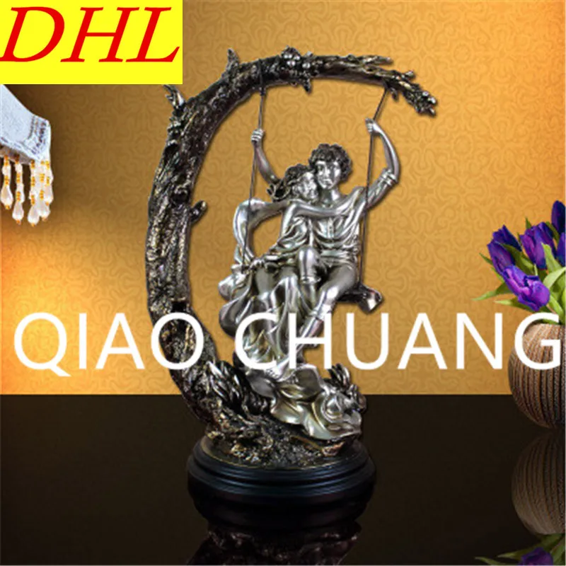 

Creative European Style Refinement Trapeze Lovers Sculpture Resin Craftwork Living Room Decoration G1317