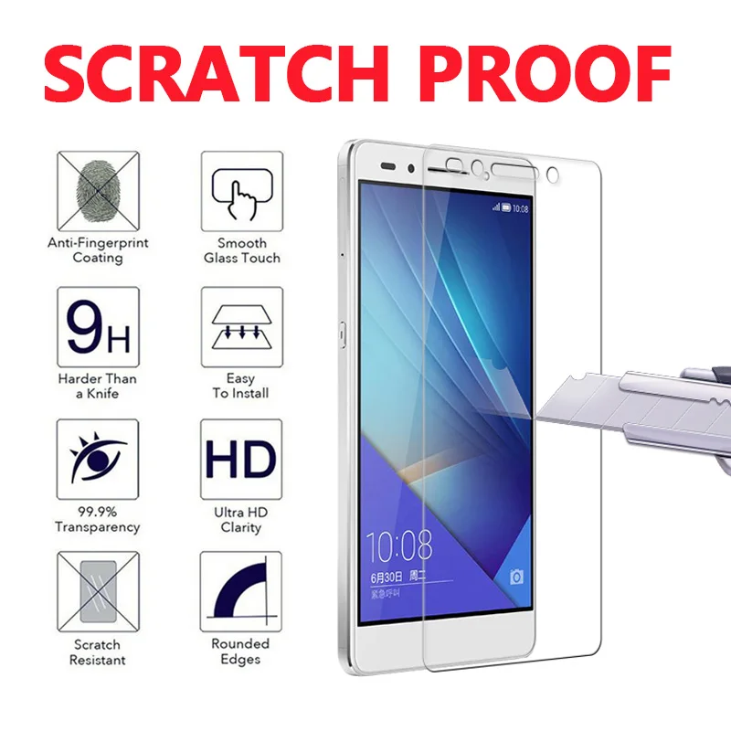 2 шт. Защитное стекло для Huawei honor 8 lite Защитная пленка экрана huavei honer 7 7x x 9 light tremp