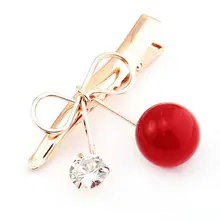 Мода 1 шт. Девушка Горячая твист заколка для волос Красная белая вишня в форме шпилька для волос с бантом заколка аксессуары для волос