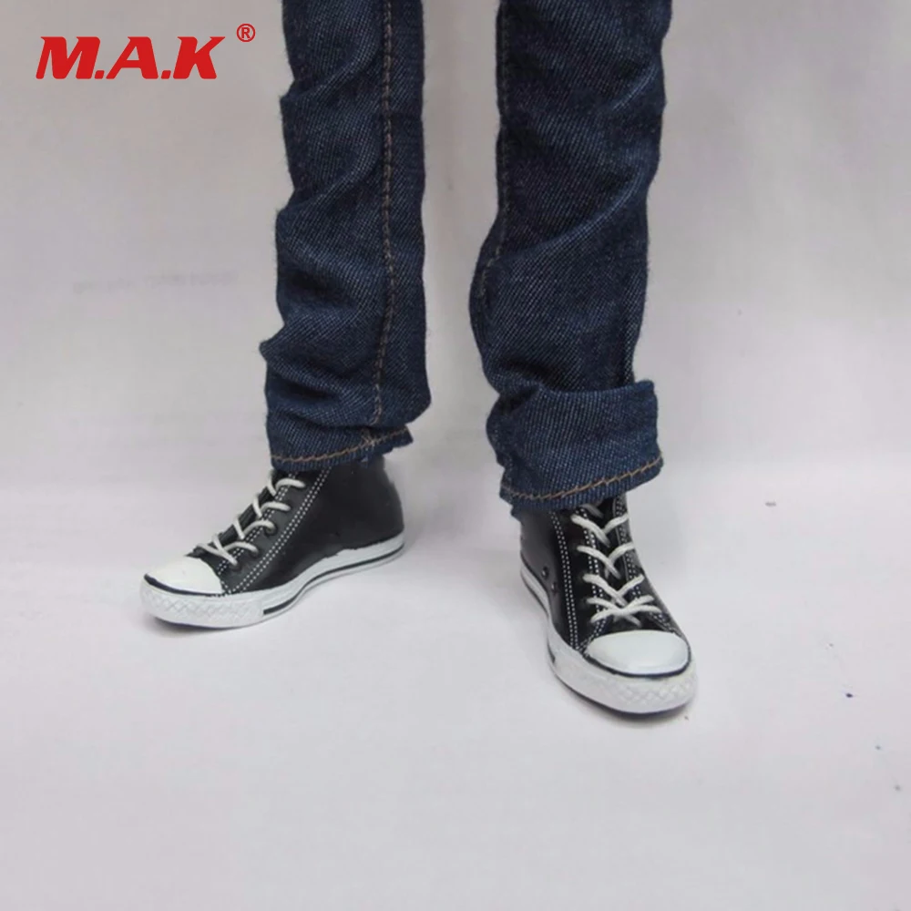 

1/6 Soldier Toys Action Figure Accessories Female Canvas Shoes Black Sports Shoes Sneakers with Laces Model Use for 12'' Figure