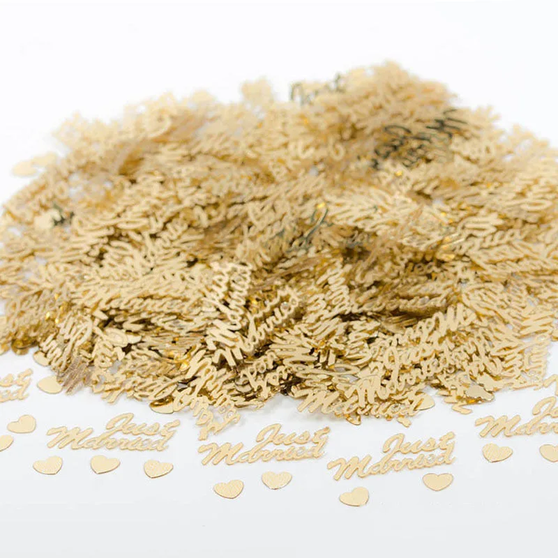 Hot-380pcs-Table-Party-Scatters-Confetti-Gold-Silver-Just-Married-Wedding-Decor-Free-Shipping