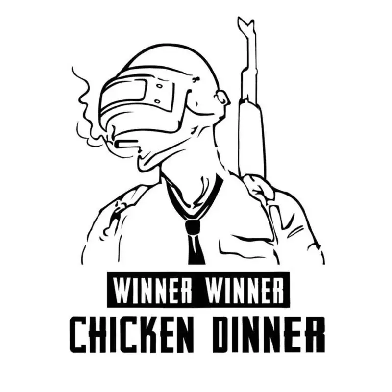 1 шт. для PUBG, игровой плеер, автомобильная наклейка Winner, Куриный Ужин, Виниловая наклейка на заднее лобовое стекло, Стильные наклейки s 25*20 см