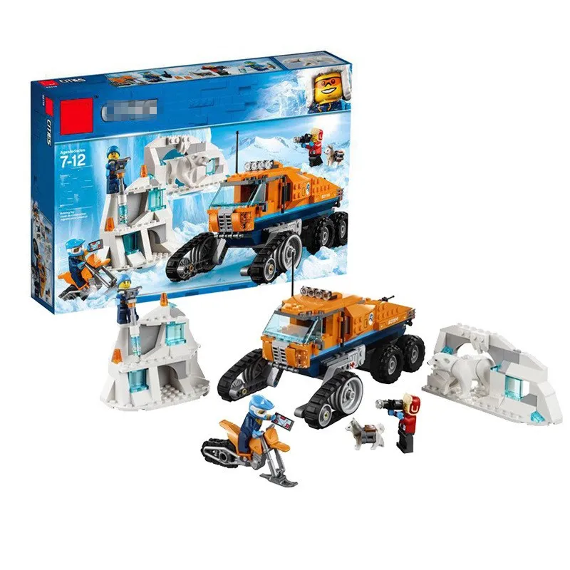 

Compatible With legoings City Arctic Scout Truck Snow bike Ice Cave Wall Polar bear Model Building Blocks Toys Bricks gift kids