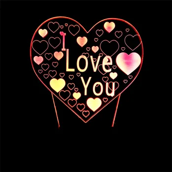 

Romatic I love you Night light Pink Lover Valentines gift Heart shaped Acrylic plate light Girl friend present Confession light