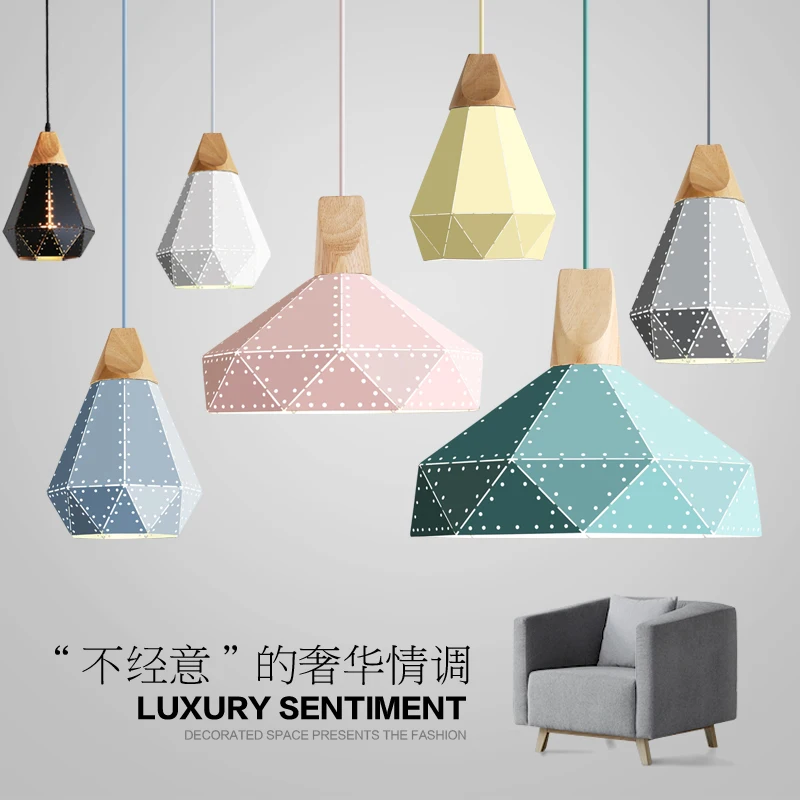  Modern minimalist design pendant lamp Nordic creative colorful led lamp home lighting bar restauran - 32837397460
