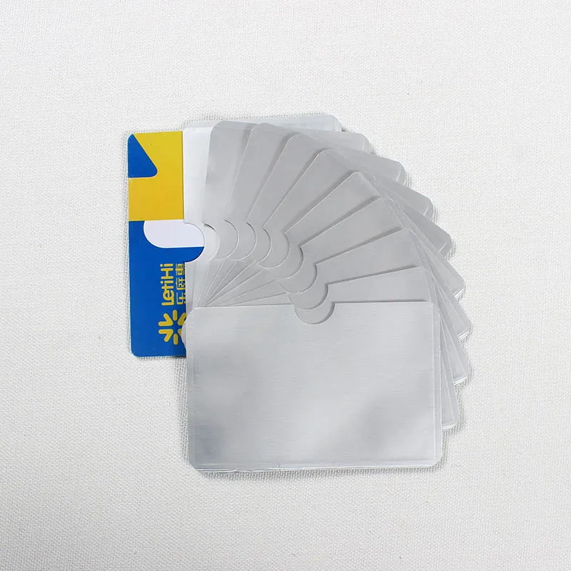 

10Pcs/Bag Anti Rfid Wallet Blocking Reader Lock Bank Card Holder Bank Card Case Protection Metal Credit Card Holder Aluminium