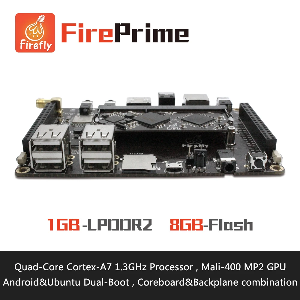 FirePrime Quad Core Cortex A7 Processors Development Board , RK3128 , Support Ubuntu15.04 and