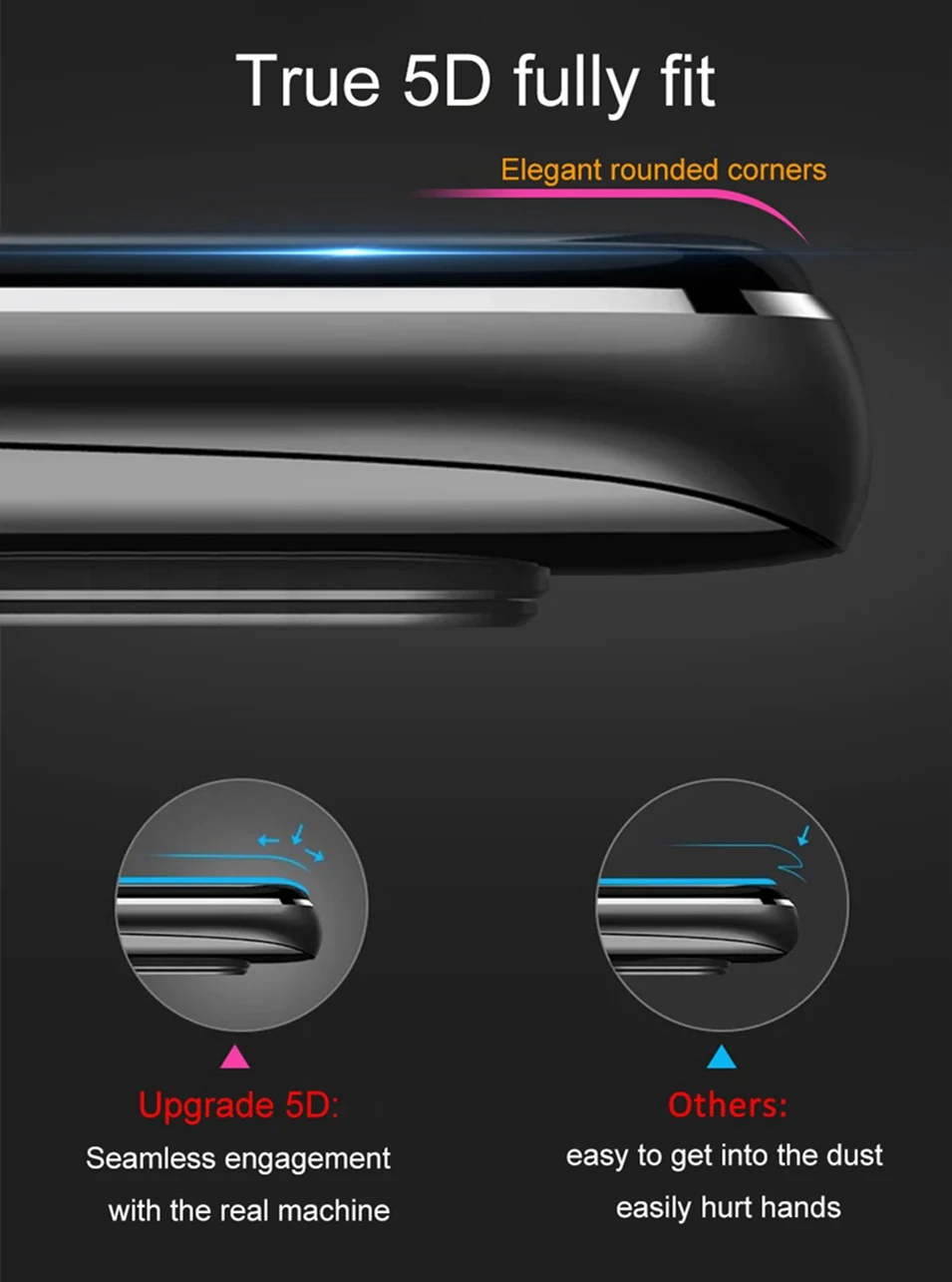 WhaY 5D Tempered Glass For iPhone 8 Cover Screen Protector Luxury 9H Curved Edge Case For iPhone8 iPhone 8 Glass Protective Film (2)