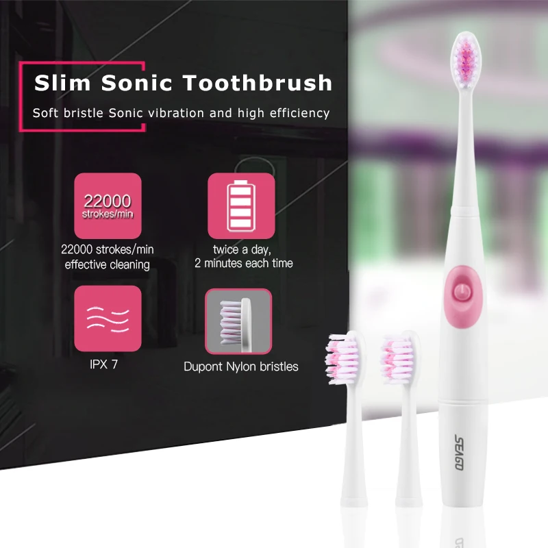 

Children Toothbrushes Portable Sonic Electric Toothbrush Battery Operated Waterproof Electric Toothbrush with 3 Brush Heads 21