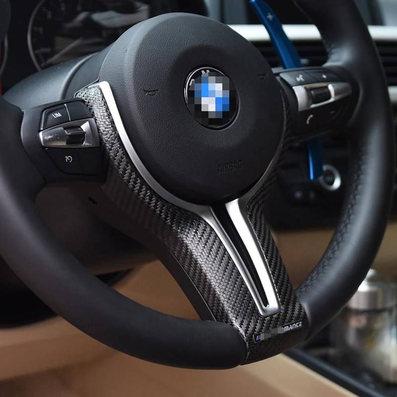 Реальные углеродного волокна крышка рулевого колеса для BMW M2 F87 M3 F80 M4 F82 M6 F06 F12 F13 X5M F85 X6M F86 Оригинальное высокого качества защитное стекло