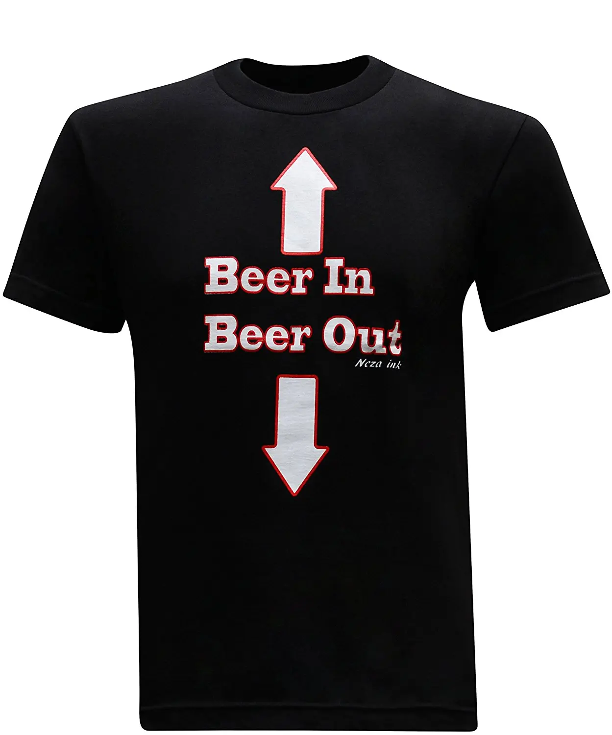 Мужская забавная футболка с надписью Beer In Out из хлопка короткими рукавами