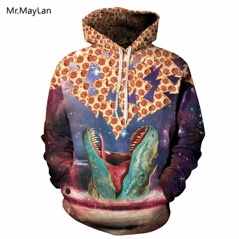 

Animal Dinosaur Pizza Printing 3D Jacket Hoodies Men/Women Hiphop Pullover Hood Sweatshirts Boys Casual Tracksuit Clothes Coat