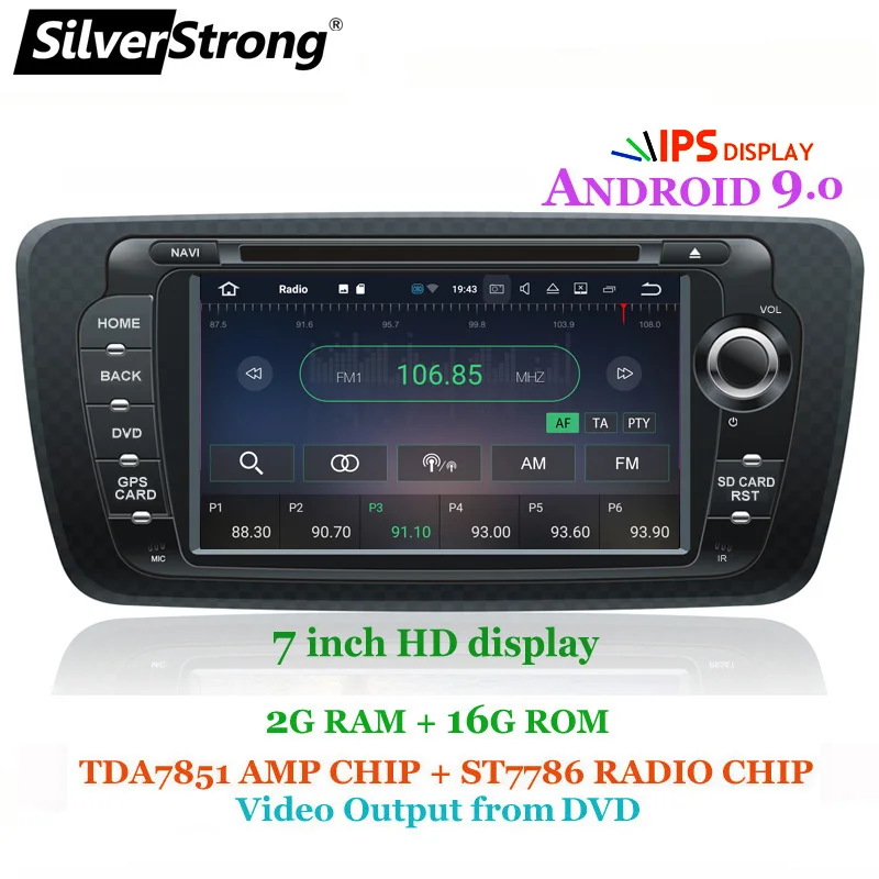 Discount SilverStrong Android9.0 QuadCore 2G+16G Ibiza Car DVD for Seat Ibiza IPS 7inch Android Radio Ibiza GPS with Mirroring link RDS 2