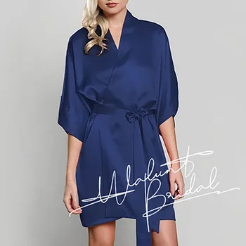 

1pc Personality Silk Bride Nightgown Bridesmaid Pajamas Wedding Party Night Dress Embroidery Name
