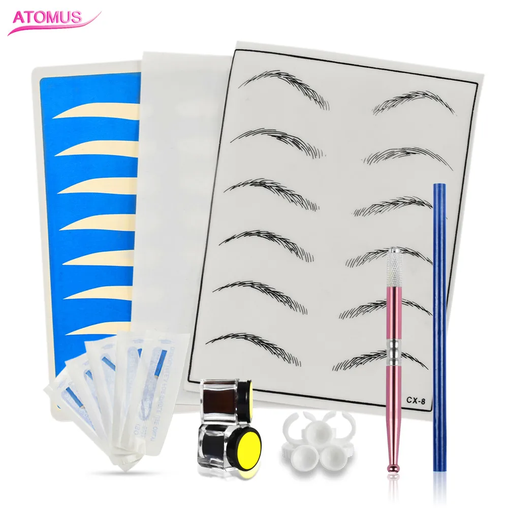 

Kit Professional 3d Eyebrow Microblade Kit Permanent Eyebrow Tattoo Manual Pen Set Dermografo Para Sobrancelhas Microblading Kit