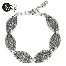 UNY Nuevo estilo Antiguo de La Vendimia Alambre armadura personalidad estilo Único Pulseras Joyería de Las Mujeres Pulseras de la aleación joyería David BR1736