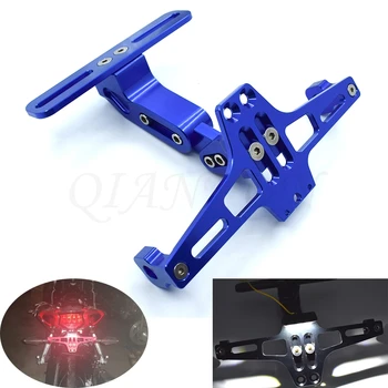 

Universal motorcycle CNC aluminum alloy license plate bracket with LED lights For Ducati MS4 996 998 748 750SS MTS1100 SPORT 100