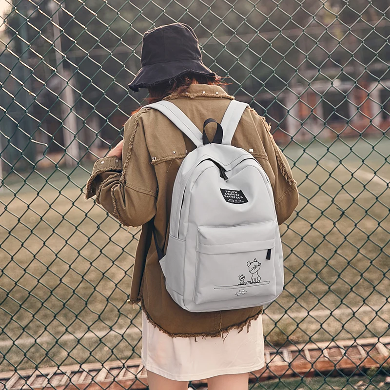 حقيبة مدرسية ل فتاة على ظهره 4 قطعة محفظة النايلون Bagpack Softback النساء على ظهره الأزياء Mochilas اجتماعيون الظهر Sac دوس 2017