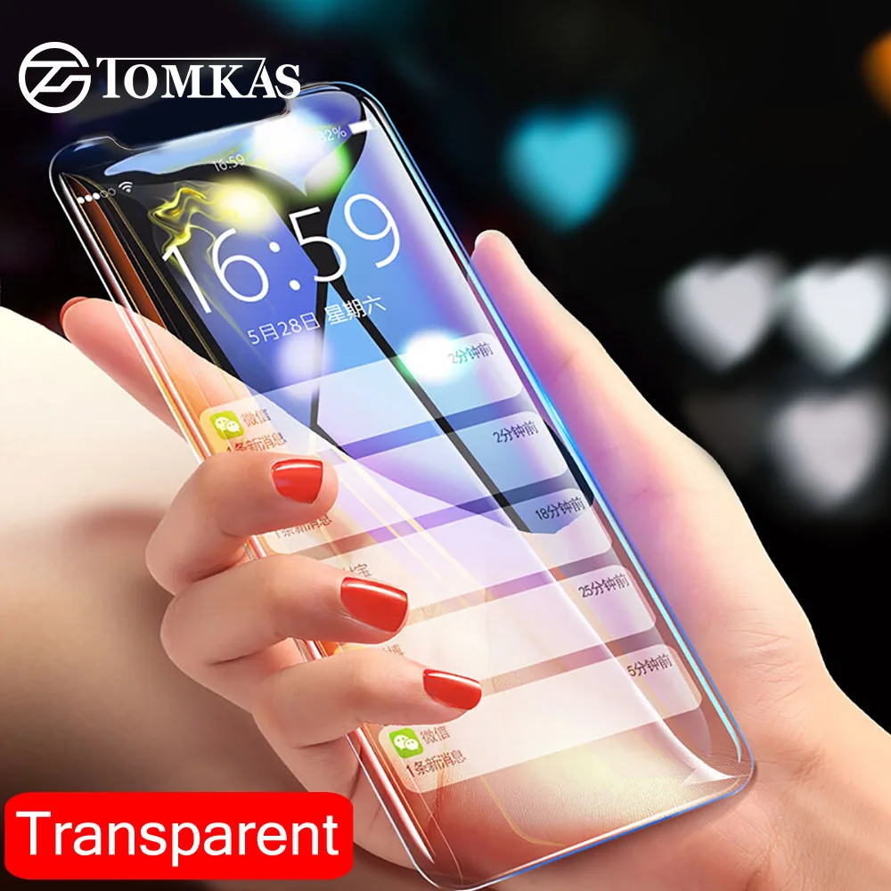 Защитное стекло TOMKAS для iPhone X XS Max XR закаленное защиты экрана 7 8 6 6S Plus 5 SE