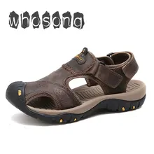 Мужские сандалии натуральный спилок, кожа, мужские пляжные римские сандалии, брендовая мужская повседневная обувь, Вьетнамки, мужские шлепанцы, кроссовки, мужская обувь