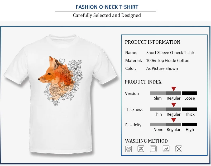 Cute 3D Printed T Shirt Crewneck 100% Cotton Watercolor fox Student Tops Shirts Short Sleeve Summer 3D Printed Sweatshirts