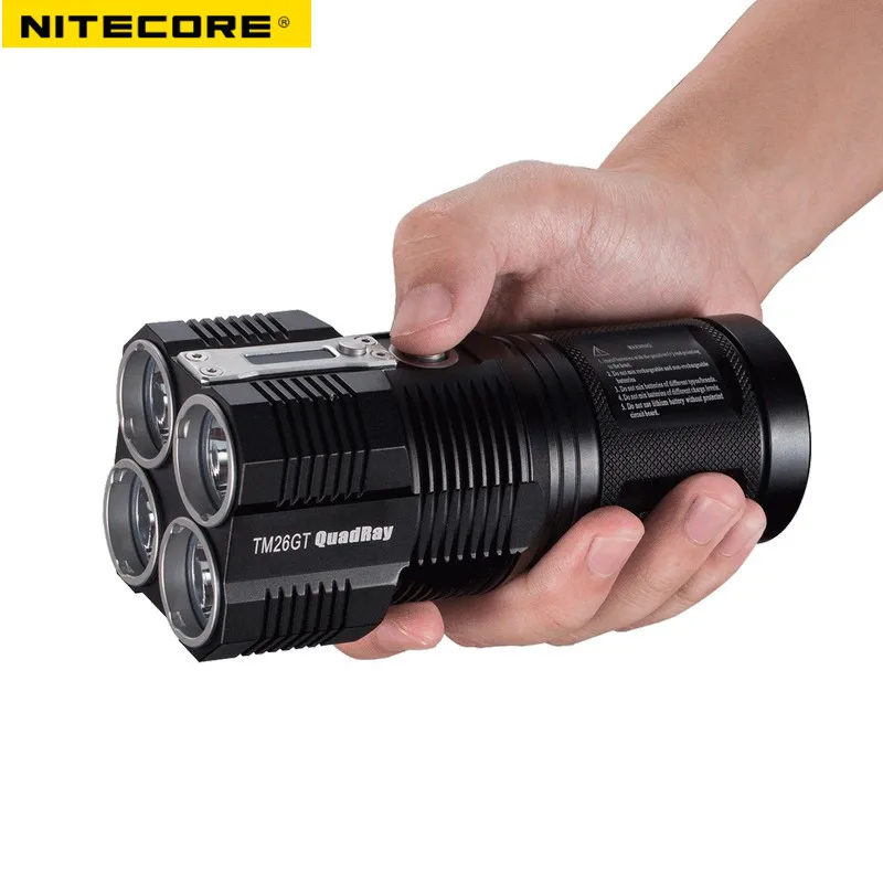 Перезаряжаемый фонарь NITECORE TM26 4* CREE XM-L2 U3 светодиодный Макс. 454 лм дальность луча м водонепроницаемый походный фонарь