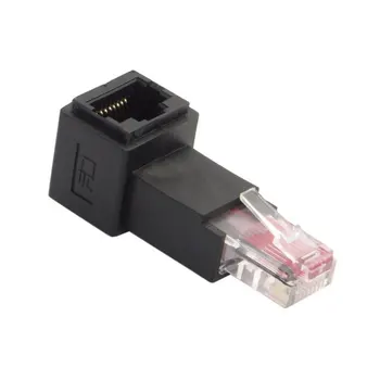 

90 Degree Down Angled 8P8C FTP STP UTP Cat 5e Male to Female Lan Ethernet Network Extension Adapter