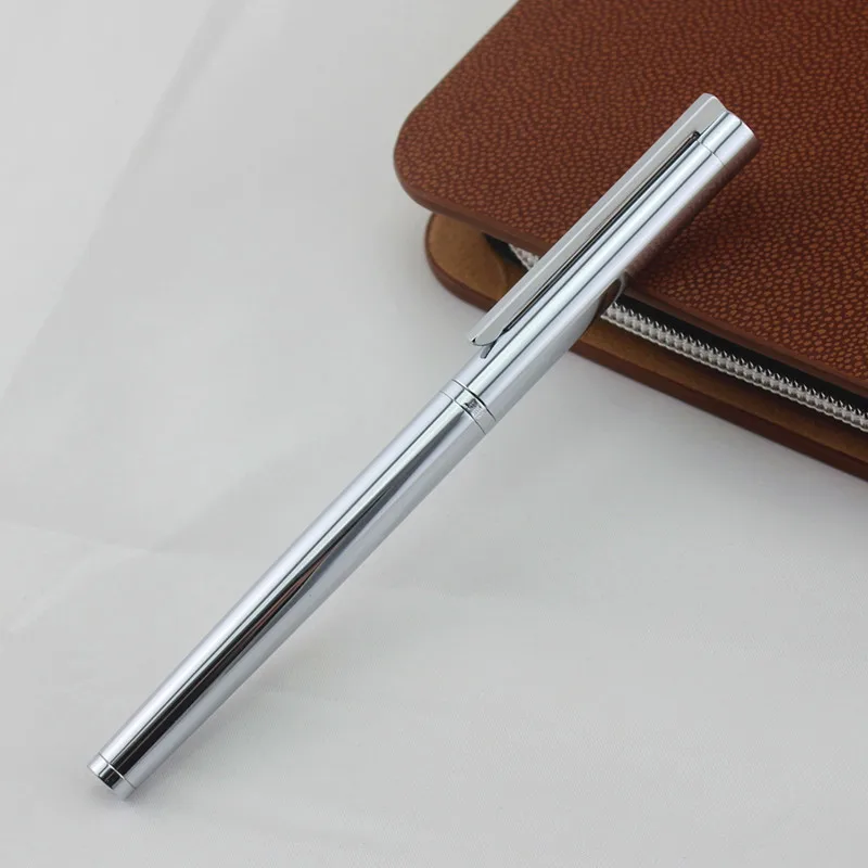 Jinhao 126 гелевая ручка черная серебряная металлическая шариковая ручка 0,7 мм черные чернила Заправка для студентов школьные принадлежности Подарочная шариковая ручка коробка