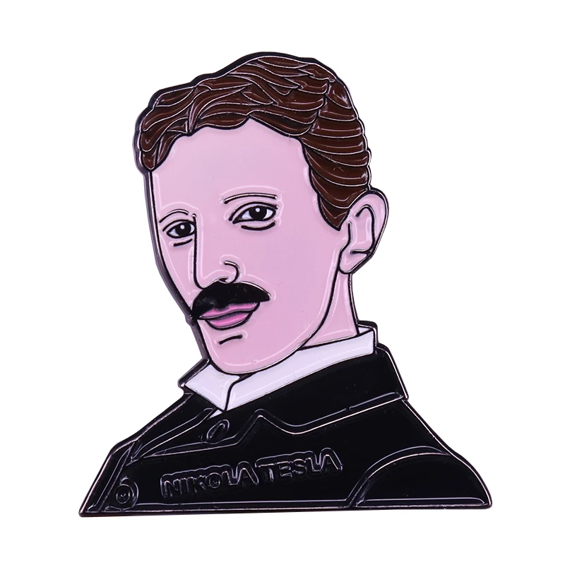 

Nikola Tesla science enamel pin geek nerd badge electrician scientist gift ideas