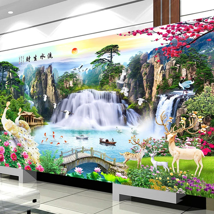 山水画之流水生财玉孔雀04