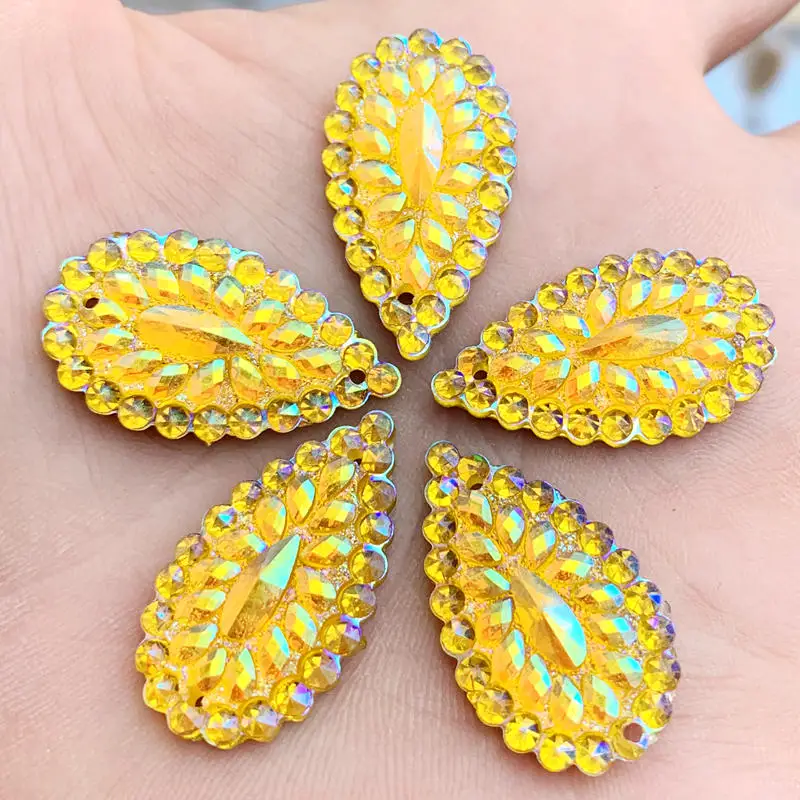 

16*28mm Crystal AB Resin Rhinestones water drop Flat Back Gems Stones Scrapbook Strass for Clothes Jewelry -B342*3