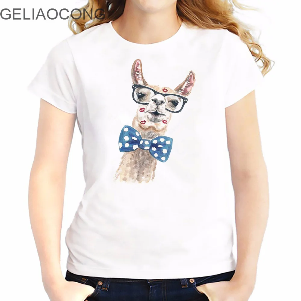 GELIAOCONG 2017 Lovely alpaca 3D t shirt for Women ...