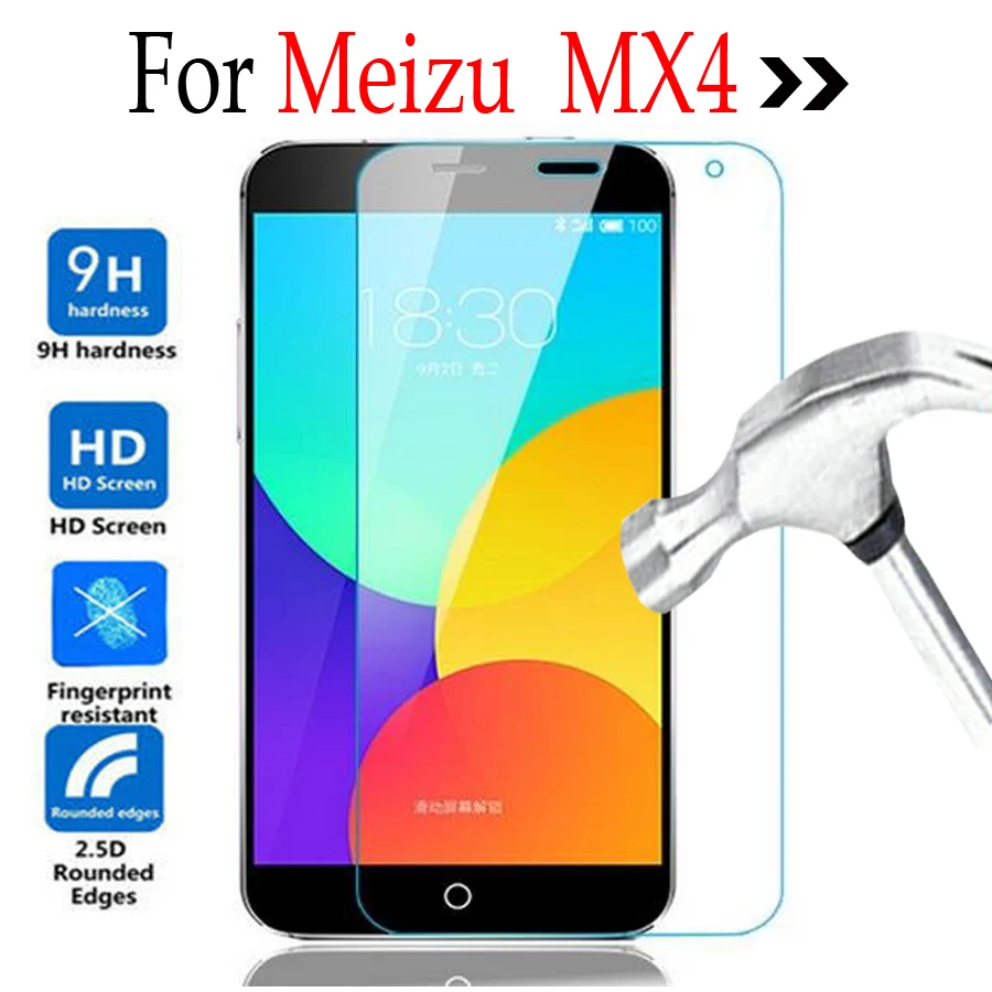 

Premium Tempered Glass For Meizu MX4 mx 4 Glass Screen Protector Cover Protective Film Case on Meizu MX4 With Cleaning Tool