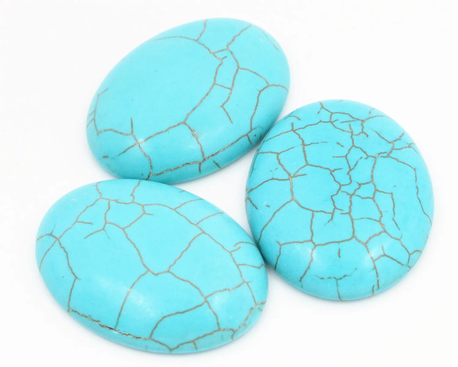

New Fashion 5pcs 30x40mm Naturelle Turquoise Material Flat Back Cabochons Came -V5-26