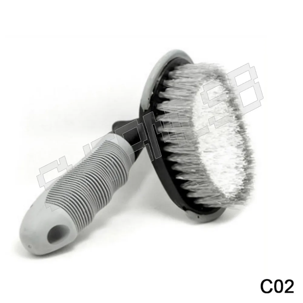 premium Non-slip ABS handle L shape curved tire brush car motorcycle bike truck tyre scooter brush vehicles cleaning tools C02