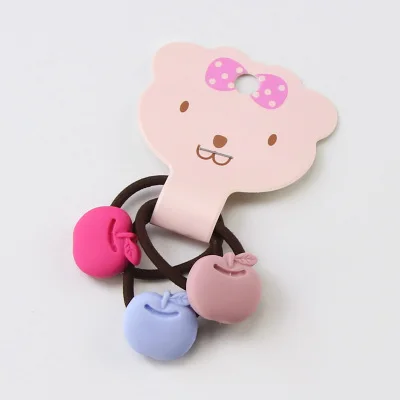 3Pcs/Set Good Quality Candy Colors Cartoon Acrylic Girls Elastic Rubber Bands Cute Hair Bands Ponytail Holder Hair Accessories - Цвет: 3