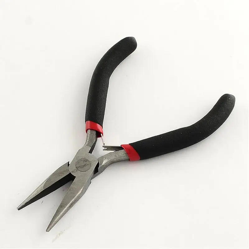 45 Steel Black Chain Nose Pliers For Jewelry Making, 130x50x10mmin