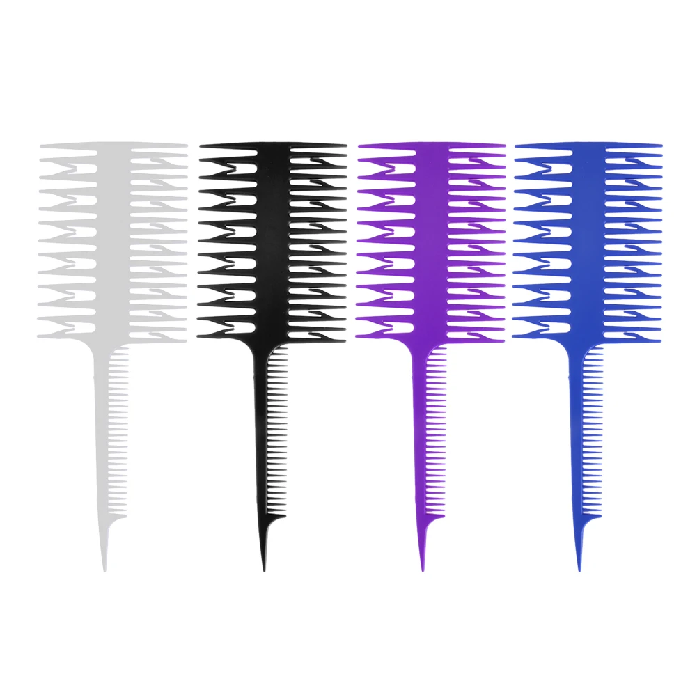 

1 PC Barber Salon Style Haircut Comb with Tail Fish Bone Shape Colorful Women Updo Big Tooth Comb Hair Dyeing Tool