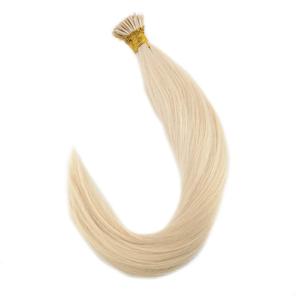 Najtaniej Pełny połysk I końcówki przedłużanie włosów czysty kolor Fusion maszyna do włosów Remy ludzkie włosy 40 gramów Pre Bonded Extensions I Tip Hair