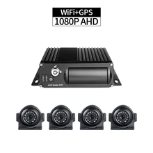 Wi-Fi+ gps 4CH 1080 P SD грузовик MDVR комплект, remote Monitor gps трек с 4 шт. AHD 2,0 МП сбоку камеры для безопасности транспортного средства Регистраторы