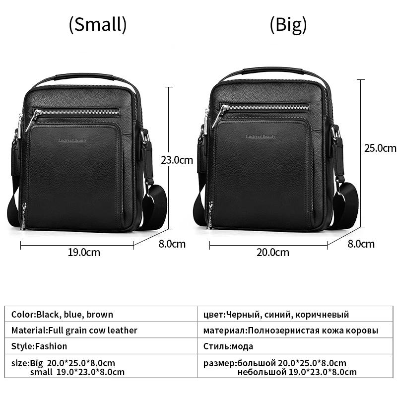 couro genuíno dos homens sacolas Abacamento / Decoração : Nenhum