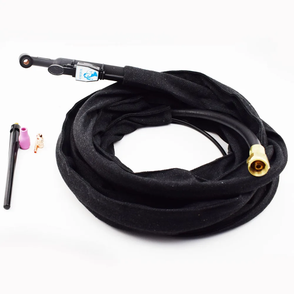 

Flexible TIG Welder Torch WP-9F 125Amps Gas/Power Incorporated 4M Welding Gun Cloth Hose Cover M16*1.5 -2Pins Female Socket