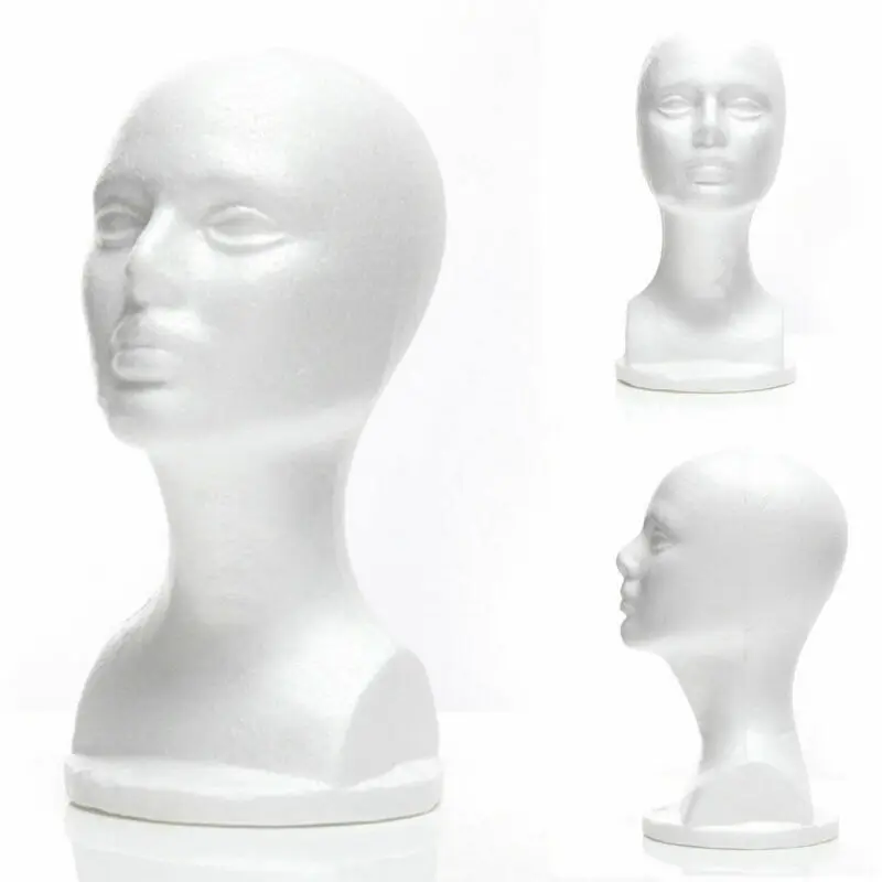 

Foam Styrofoam Mannequin Foam Wig Hair Head Model Glasses Hat Wig Display Stand
