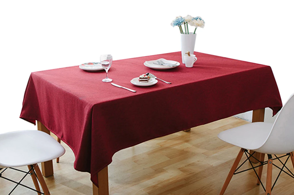 

YO HOOM Kitchen Cotton Tablecloth Tablecover Coffee Table Cloth Table Cover Simple Red Color Optional