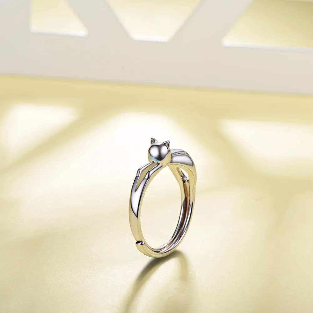 Женское кольцо из серебра 925 пробы в виде кошки|cute rings for women|rings womenring |