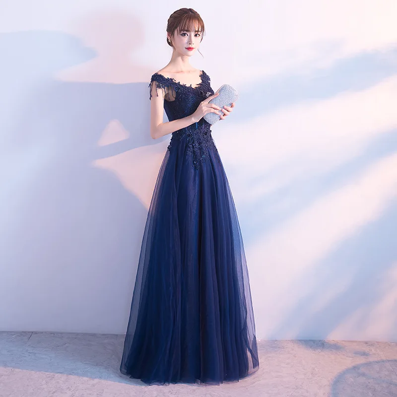 

Aswomoye A-Line Evening Dress 2018 New Illusion O-Neck Special Occasion Dress Appliques Beading Prom Party Dress robe de soiree