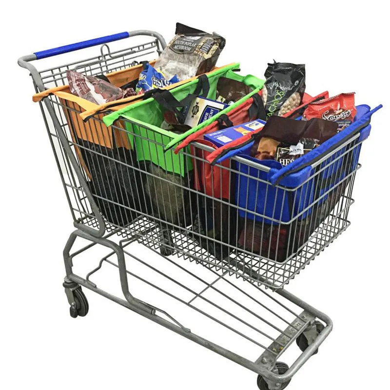 4pcs/Set Shopping Bag Large Capacity Foldable Supermarket Bag Nov woven