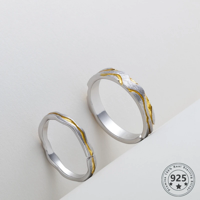 LouLeur стерлингового серебра 925 Оригинальный дизайн Вечная любовь открытым влюбленных кольца простые элегантные кольца для женщины мужчины