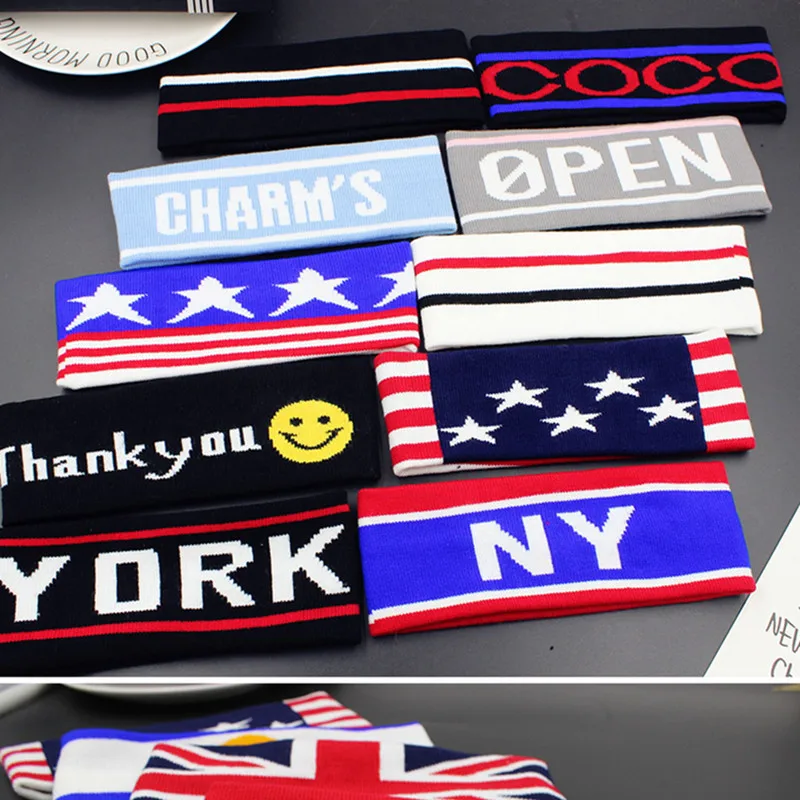 Goede Mannen Amerikaanse Vlag Streep Sporting Hoofdband Vrouwen Mode Nationale Vlag Hoofdband Elastische Haarband Haarband Haaraccessoires
