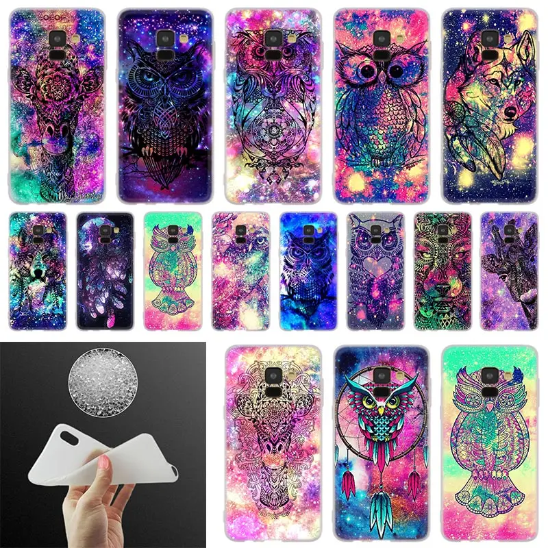 

Space Giraffe Wolf owl Pattern Phone Case For Samsung Galaxy A10 A20 A30 A40 A50 A60 A70 A6 A8 Plus A7 A9 2018 A3 A5 2017 Cover